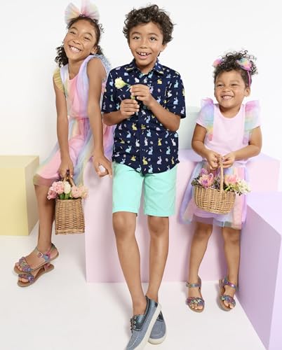 Image of The Children's Place Boys' Short Sleeve Poplin Button Down Shirt