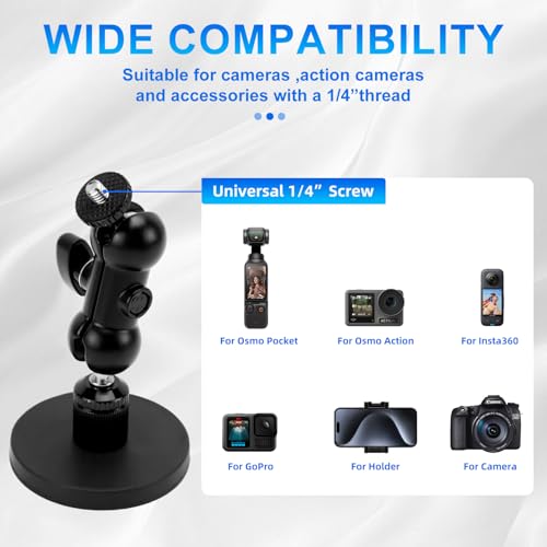 TYBYBB Handyhalterung Auto Saugnapf Kompatibel mit Gopro Hero 13/12/11/10/9/8, DJIOsmo Pocket 3 Action 5 4 3 Saugnapfhalterung Auto, Insta 360 X4 X3 X2 Go 3 Pro Halterung Suction Cup Mount