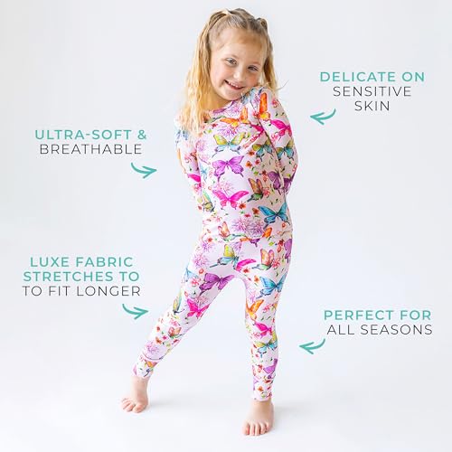 Posh Peanut Girls Pajamas - Soft, Viscose from Bamboo PJs for Kids - Matching, Long Sleeve Toddler Pajamas for Girls4