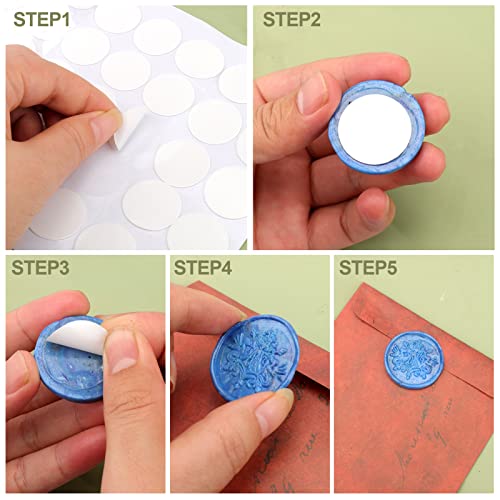 Palksky Adhesive Dots For Wax Seal, 250Pcs Adhesive Wax Seal Backing For Wax Sealing, Transparent Removable Sticky Tack Putty For Wax Seal Stickers, Craft Adhesive Waxing(Diameter 1Inch) #TOP3