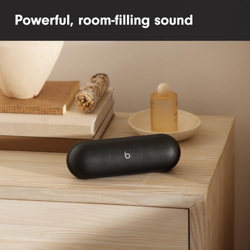 Image of Beats Pill - Wireless Bluetooth Speaker and Portable Charger via USB-C - Up to 24 Hours Battery Life, IP67 Water Resistant, Apple & Android Compatible, Built-in Microphone - Matt Black