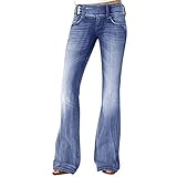 ROKIACDE Y2K Women's Pants Fashion Jeans for Women Casual Womens Jeans Retro Mom Jeans Bell Bottom J