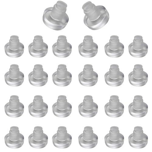 40 pcs Glass Top Table Bumpers with Stem Clear Rubber Grippers Patio Table Spacers for Patio Cabinet Door Furniture (Clear 1/4 Inch)