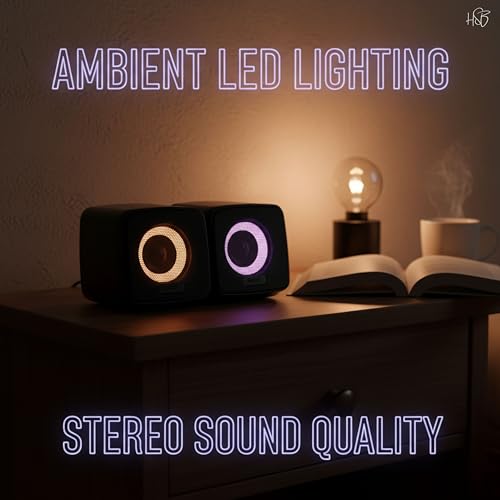 Image of Drumstone Multimedia Active Speaker | 6W Stereo Sound, LED Light, USB Powered & Plug-and-Play | Compact Desktop /Laptop Speaker for Music, Movies & Work