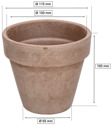 KOTARBAU® Set of 4 Terracotta Mocha Flower Pots Diameter 11 cm Planter with Rim for Indoor Use and Gardens - Image 2