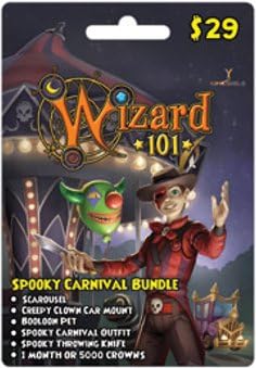 KLiHDSM Wizard 101 Spooky Carnival Bundle Prepaid Game Card - Collectible Card Game Prepaid - 1 Piece