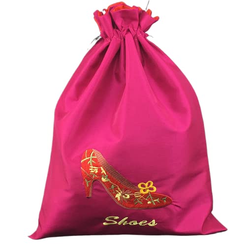 Sacchetti per scarpe con tacco alto in seta riutilizzabile con coulisse per le donne borsa portatile da viaggio per la casa sacchetto di stoccaggio per da ricamo fine da imballaggio con