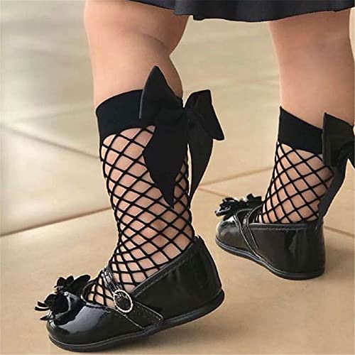 Ayiyo Toddler Kids Girls Fishnet Stockings Mesh Fancy Sock Glitter Tights Summer Dress Socks 2 Pairs (Black+White, 1_Year) #TOP4