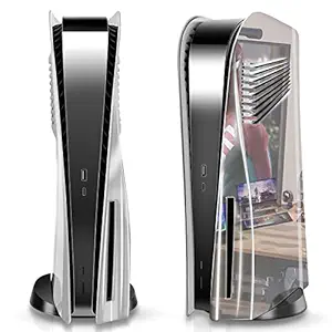 SIKEMAY PS5 Plates for Playstation 5 Disc Edition, PS5 Face Plates Cover Shell with Cooling Vents, ABS Hard Shockproof Protective Console PS5 Accessories Faceplate Skin Case (Silver)