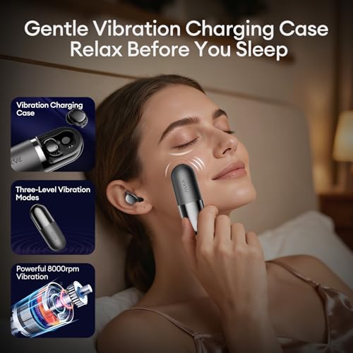 Image of PAXA Sleep Headphones for Side Sleepers, Sleep Invisible Earbuds with Vibration Charging Case Wireless Bluetooth 6.0, Soft Silicone Mini Earbuds for Sleeping, Snoring Noise Isolation, S13 Black