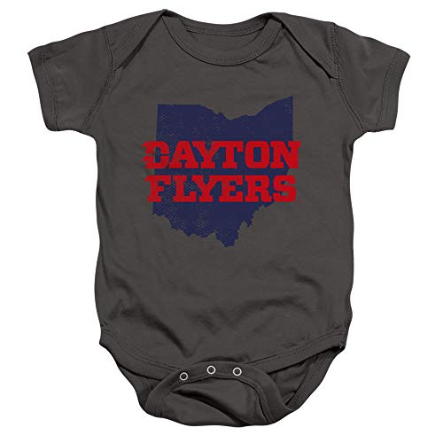 University of Dayton Official State Unisex Infant Snap Suit for Baby, Charcoal, Small (6 Months)