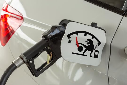 MTM Stickify Funny Fuel Empty Sticker For Cars, Funny High Gas Consuption Sticker - Black