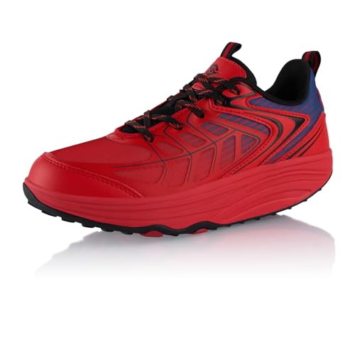 Fusskleidung® Damen Herren Sneaker Abrollsohle leichte Gesundheitsschuhe Rot Blau EU 39