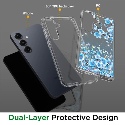 Coque Galaxy S24 Plus fleur bleue protection hybride dos rigide - 2