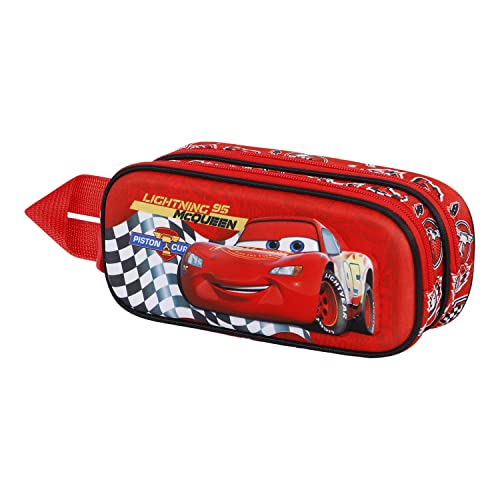 Disney Cars 3 Piston, Estuche Portatodo 3D Doble, Rojo