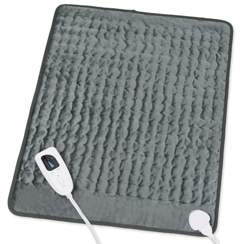 Image of Heating Pad,Electric Heating Pads,Heating Pad for Back,DimGray,24x20 Inch | Heating Pads for Shoulder,Neck,Abdomen,Knee,Arms,Legs,Heat Pad for Birthday Father Mother Gift Women Men,6 Heat Settings