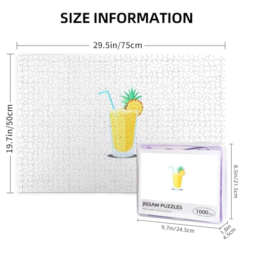 Jigsaw Puzzles1000 Piece Whjshop Delicious Pineapple Smoothie Prints Educational Intellectual Wooden Puzzles, Fun Puzzles, Stress Relieving Puzzles - Image 3