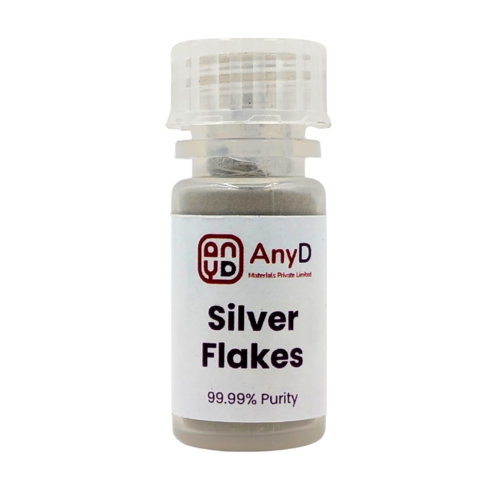 Silver Powder 99.99% Pure (1–2 Micron dia & 100 nm thickness), FLakes | High-Conductivity Silver Flakes for Conductive Ink, electrical contacts, antibacterial & R&D | CAS 7440-22-4 (0.5, Grams)-picture-48