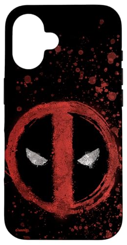 Image of Marvel Deadpool Wade Wilson Icon Paint Splatter Case for iPhone 16