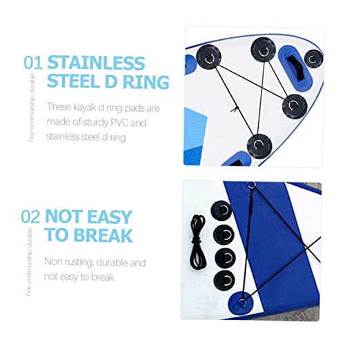 GANAZONO 3 Partidas fivela de corda de prancha de surf patch d-ring para inflável d anel patch peque