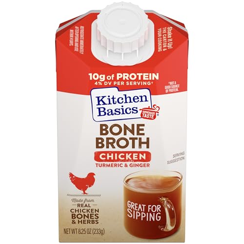 Kitchen Basics Chicken Bone Broth with Turmeric, Ginger and Lemongrass, 8.25 oz. Carton