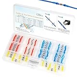 Kabelverbinder,120 Stk Lötverbinder, Schrumpfschlauch Set,Lötverbinder Mit Schrumpfschlauch,Kabelverbinder Wasserdicht,KabelverbinderKfz,Quetschver Für Elektronikindustrie,Schrumpfverhältnis 3:1