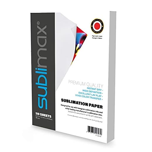 SUBLIMAX Sublimation Paper 8.5x14, 110 Sheets, CERTIFIED BY SAWGRASS - INSTANT DRY - NO SMUDGE for use with Sawgrass SG500 / SG400 printer and Sublijet UHD / HD ink - Ideal for MUGS and CHROMALUXE