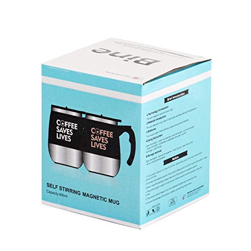 Bine Self Stirring Mug Auto Self Mixing Stainless Steel Cup For Coffee/Tea/Hot Chocolate/Milk Mug For Office/Kitchen/Travel/Home -450Ml/14Oz #TOP6