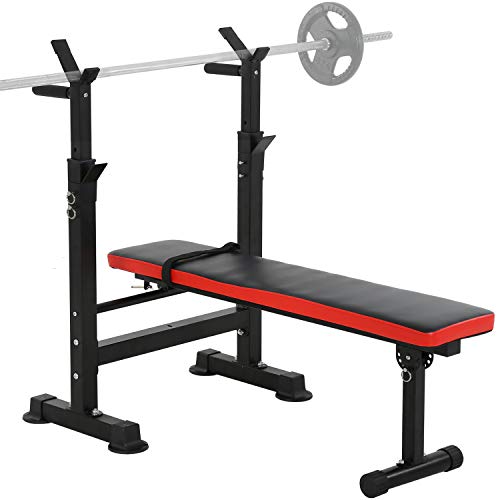 Adjustable Weight Bench Workout Bench for Full Body Exercise Olympic Weight Bench Folding Barbell Rack Stand