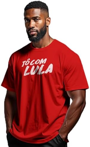 Camiseta Tô Com Lula, Malha Algodão, Vermelho, Tamanhos P ao XG