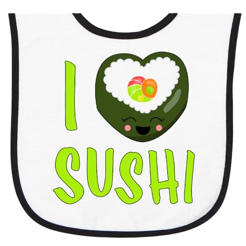 inktastic I Love Sushi- Cute Baby Terry Cloth Bib
