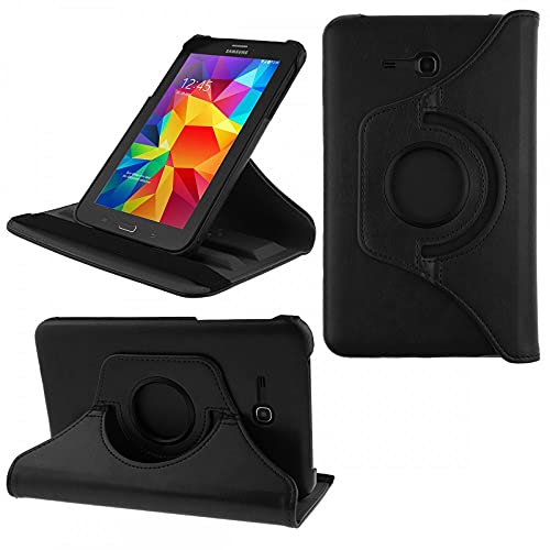 COOVY® 2.0 Funda para Samsung Galaxy Tab 3 Lite 7.0 SM T110 SM T111 Smart 360º Grados ROTACIÓN Cover Case Protectora Soporte | Negro
