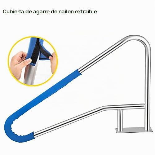 Barandilla de Piscina 54x36 Barandilla de Piscina 304 Acero Inoxidable 250LBS Capacidad de Carga Pasamanos de Piscina Plateado a Prueba de Herrumbre Pasamanos de Piscina humanizado con Cubierta de AG