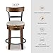 Signature Design by Ashley Valebeck Rustic Farmhouse Swivel Bar Stool – 24.5″ Counter Height, 360° Swivel Metal & Wood Frame, Polyester Upholstery – Brown