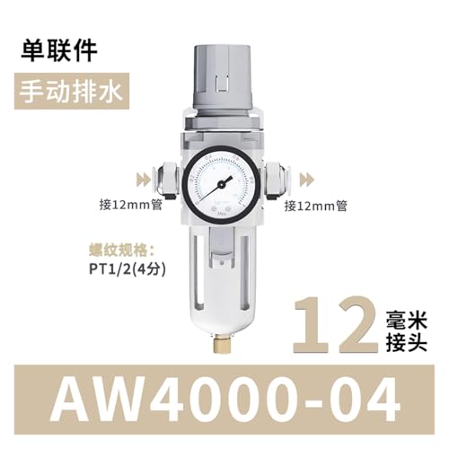 Regulador de presión de aire AW4000 04 con filtro separador de aceite y agua 2