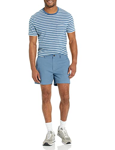 Image of Amazon Essentials Men's Slim-Fit 5 inch Flat-Front Comfort Stretch Khaki Chino Shorts with Elastic Waistband