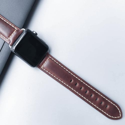Image of HUAFIY Compatible for Apple Watch Bands 42mm 44mm45mm46mm 49mm 38mm 40mm41mm, Genuine Leather Band Strap for iWatch Series 11 /10 /9 /8,7,6,5,4,3,2,1, Ultra3 2 1