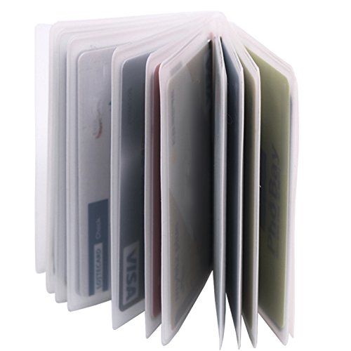 Wowfoot Set Of 2-10 Page Plastic Card Wallet Insert For Bifold Trifold 20 Slots Holder Replacement (Vertical Type - Set Of 2) #TOP1