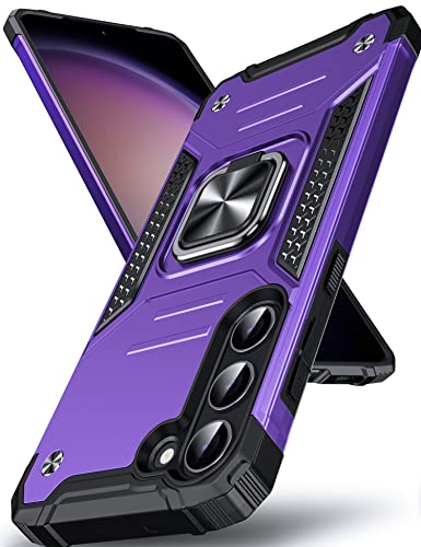 Étui Galaxy S23 Antichoc Violet DASFOND avec Anneau Anti-Chute