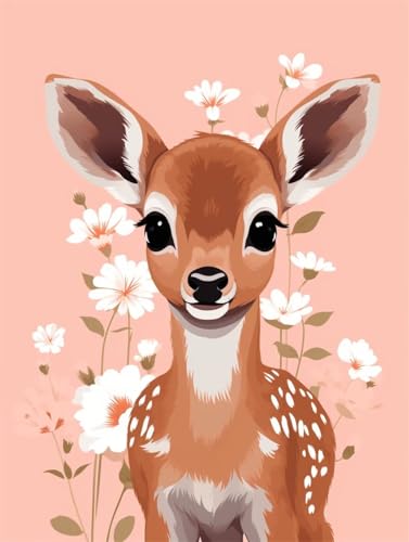 Broderie Diamant Art Kits Cerf Mignon pour Illuminer votre Décoration Murale de Salon