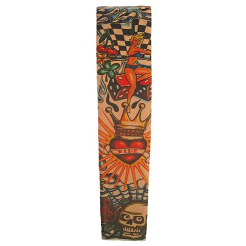 Tattoo Sleeve (Crowned Heart & Skull) - Fun Fake Tattoo Costume Party Novelty