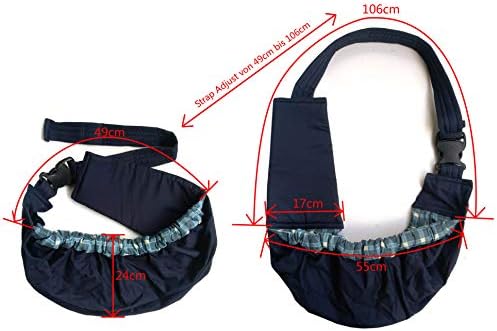 Pet Sling Carrier, OrgMemory Adjustable Sling Bag, Small Dog Cat Outdoor Shoulder Carrier Bag (Blue Plaid)