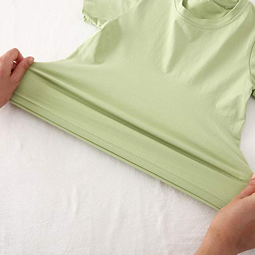 Image of KISBINI Little Girls Boys Short Sleeve T-Shirt Cotton Solid Tees for Toddlers
