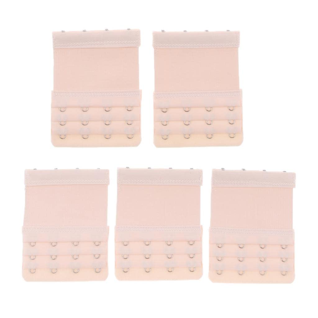 snappsy 5Pack Womens Bra Extender 4 Hook 3 Rows Bra Extension Underwear Straps Beige-picture-34