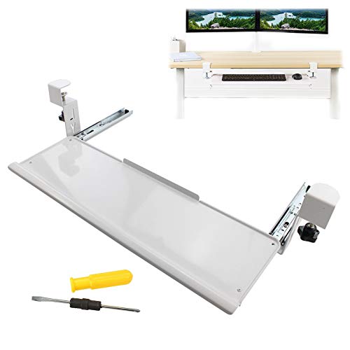 XZYY Bandeja para Teclado -cajones De Teclado Debajo De La Abrazadera del Escritorio Computadora Corredizo Cover