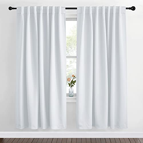 NICETOWN Living Room Darkening Curtain Drapes - (Cloud Grey Color) W62 x L72, Set of 2, Room Darkening Window Treatment Drapery Panels for Room Divide