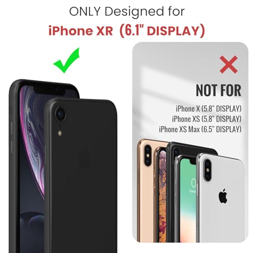 Strapurs Crossbody for iPhone XR Wallet Case?RFID Blocking? with 7-Card Holder Zipper Bills Slot, Soft PU Leather Magnetic Flip Wristlet Shoulder Strap for iPhone XR Phone Case Wallet for Women,Black