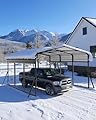 10x15FT Metal Carport, Heavy Duty Carport Canopy with Iron Roof and Frame, Extra Large Car Ports Withstand Strong Wind or Rain, Suitable for Parking Pickup, Boat, Car, and Tractor