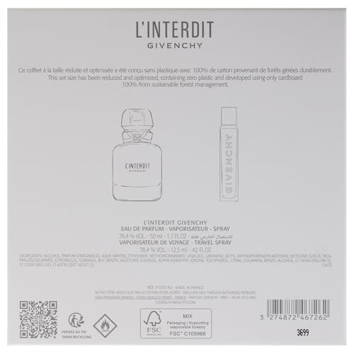 Image of LInterdit by Givenchy for Women - 2 Pc Gift Set 1.7oz EDP Spray, 0.42oz EDP Spray