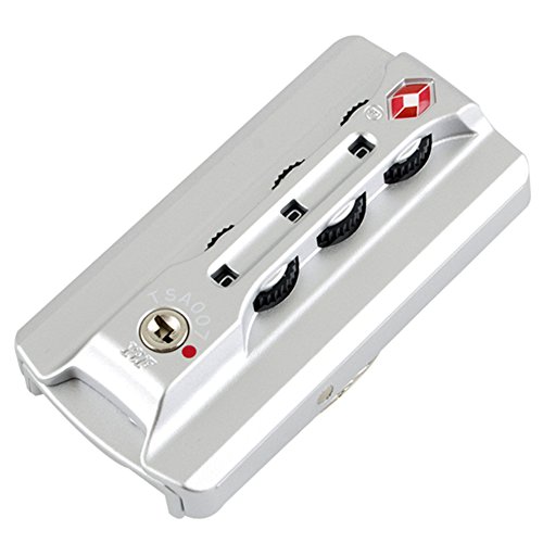 Silver White ABS Password Lock replacement luggage Lock For Suitcase pull rod box trunk suitcase password box Repair for DIY K003# 4 hole Typ (1)